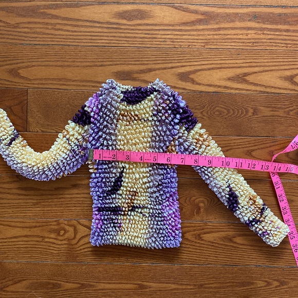 Y2K popcorn/bubble shirt one size pink purple yellow. - Picture 3 of 10